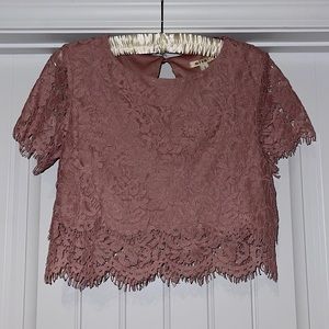 Mauve 2 piece high low tulle skirt set (new with tags)